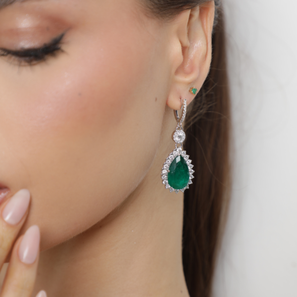 ARETES ORO BLANCO - TIPO PERA - Image 4