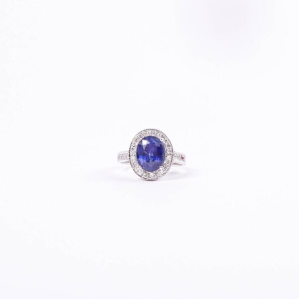ANILLO ORO BLANO SAFIRO AZUL - Image 2