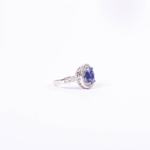 ANILLO ORO BLANO SAFIRO AZUL - Image 3