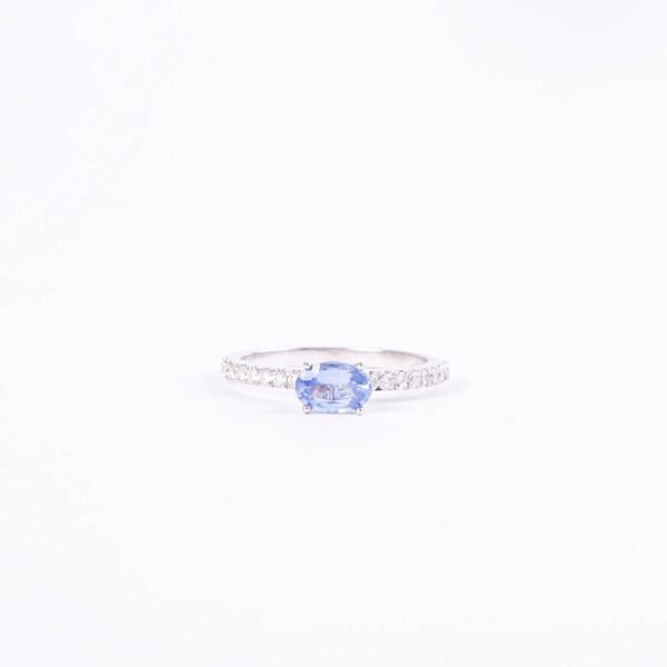 ANILLO ORO BLANCO SAFIRO 0,63 CT - Image 2