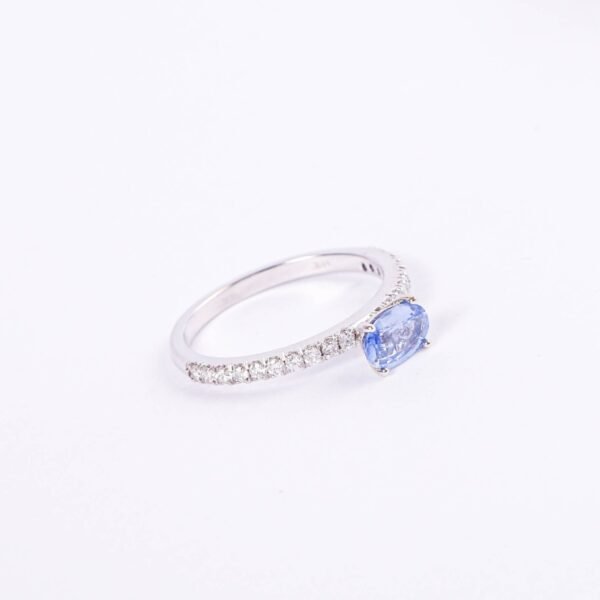 ANILLO ORO BLANCO SAFIRO 0,63 CT - Image 3