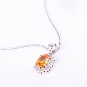 CADENA O.B - DIJE SAFIRO AMARILLO/DIAMANTES