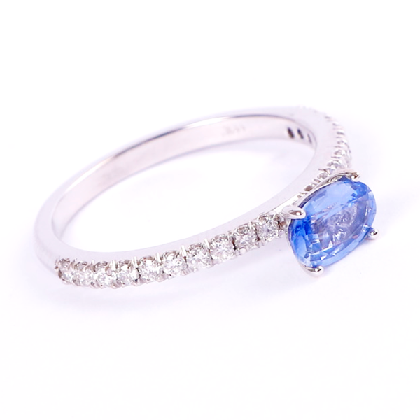 ANILLO ORO BLANCO SAFIRO 0,63 CT