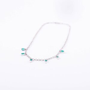 GARGANTILLA ORO BLANCO ESMERALDA