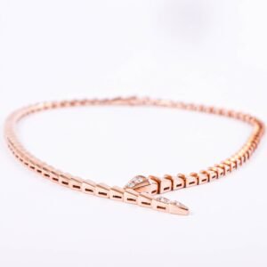 CADENA ORO ROJO STYLO SERPIENTE DIAMANTES 0,35 CT/PESO 33,60 GRS